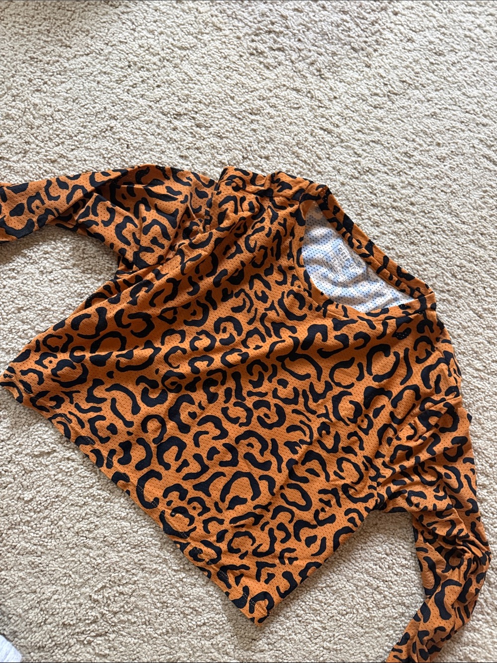 Women’s Orange Leopard Print Crop Top